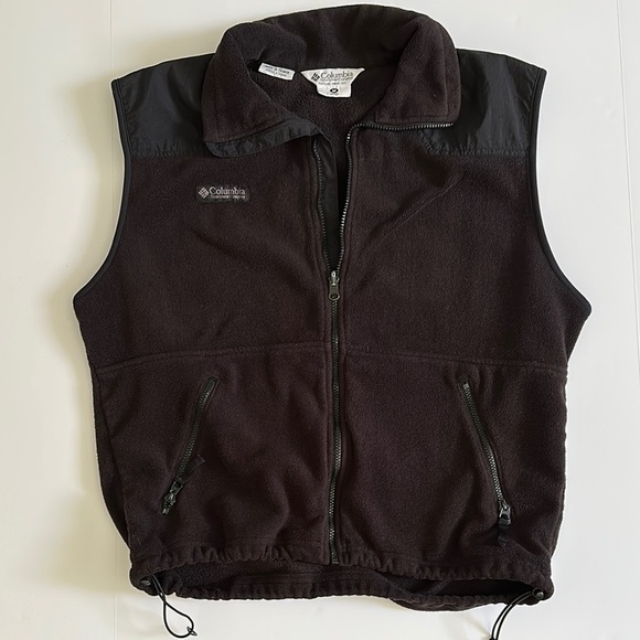 Columbia Sportswear Fleece Zip Up Vest Zip Pockets Toggle Cinch Waist Unisex Med - Picture 1 of 6